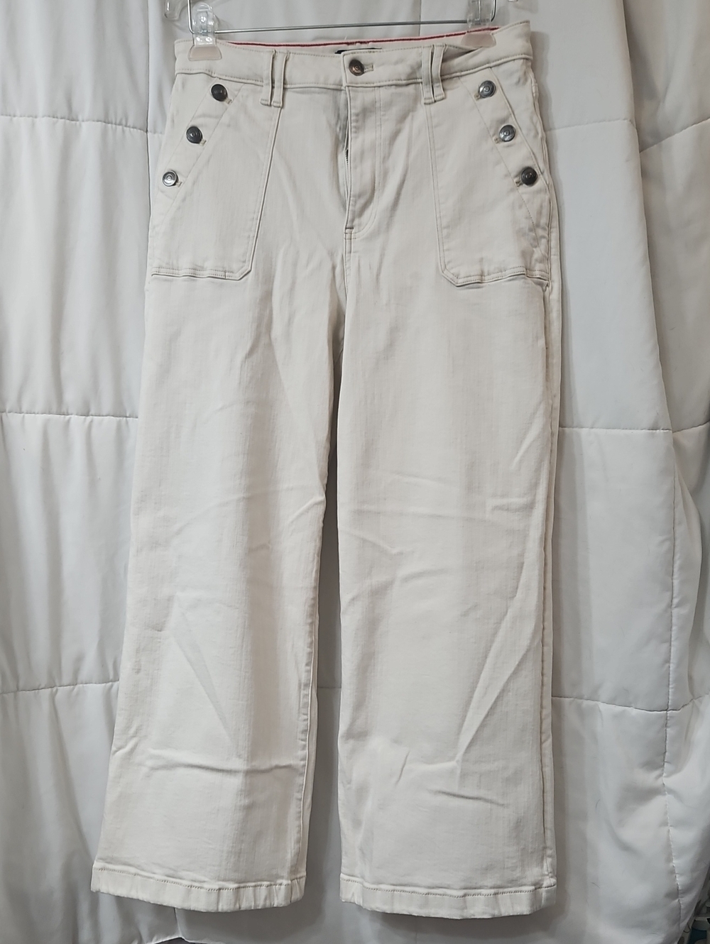 Nautica Women's Casual Wide-Leg Jeans in Off-White